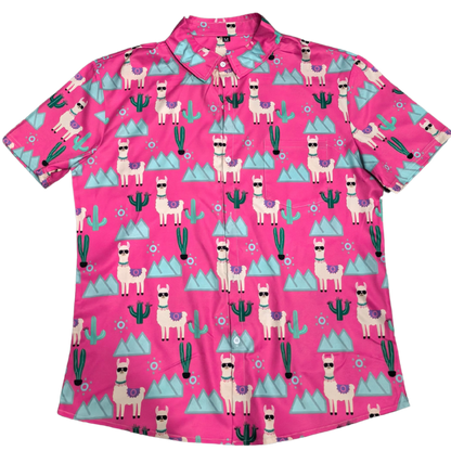 Shady Llama - Bright Hawaiian Shirt with Llamas