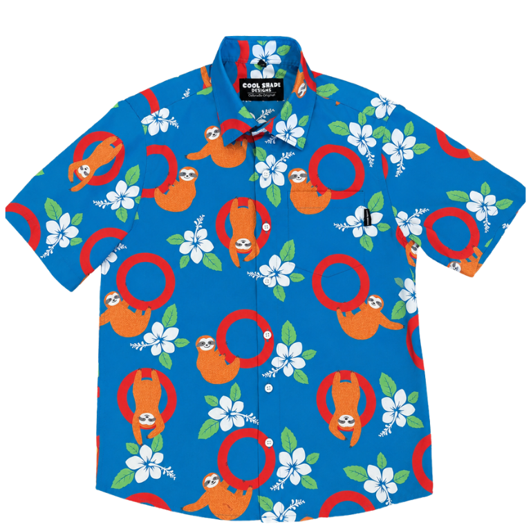 Blue Swinging Sloth Hawaiian Shirt