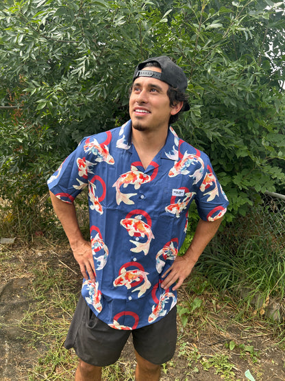 Phishy Koi - Bright Hawaiian Shirt with Koi Fish