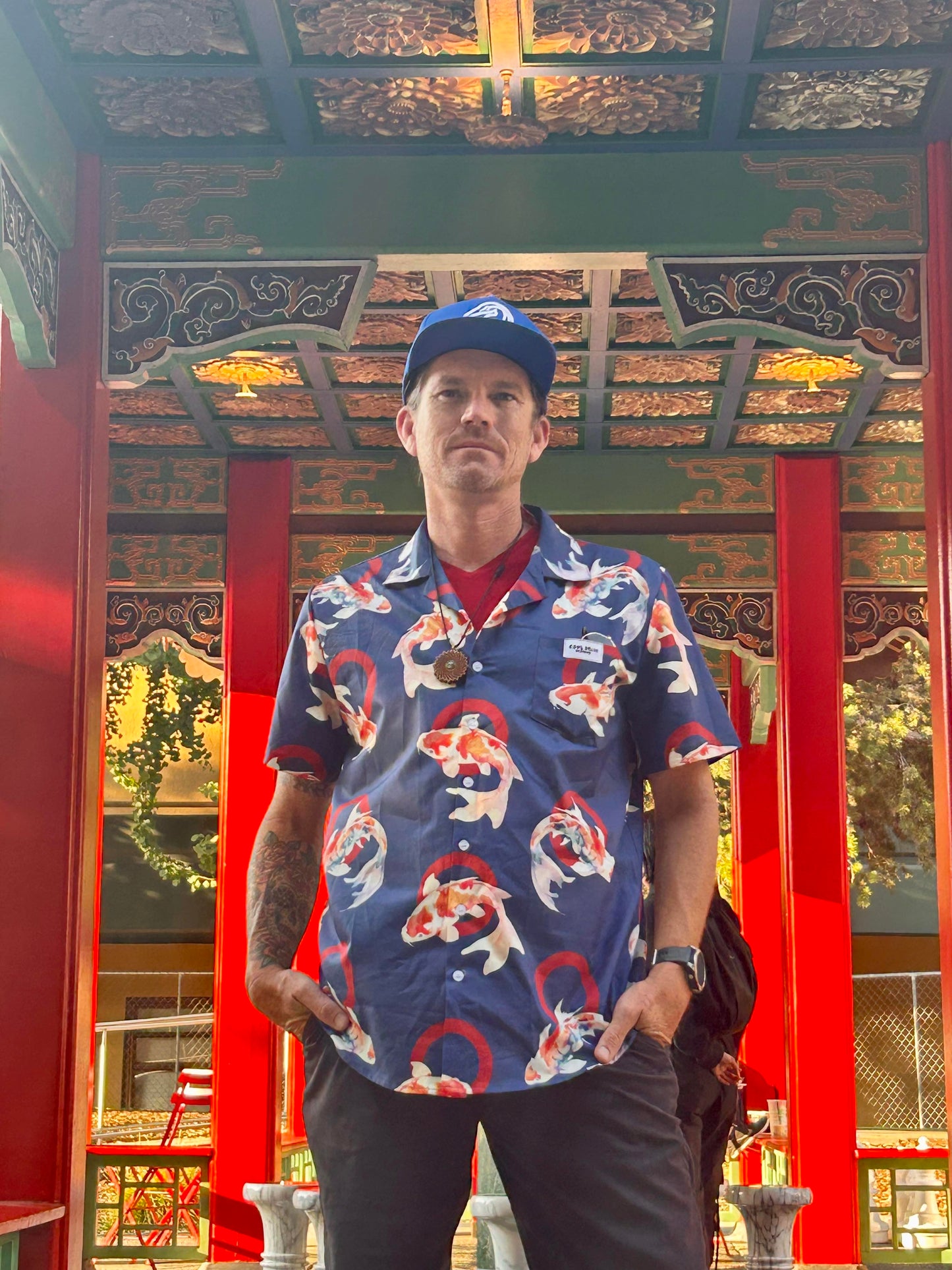 Phishy Koi - Bright Hawaiian Shirt with Koi Fish