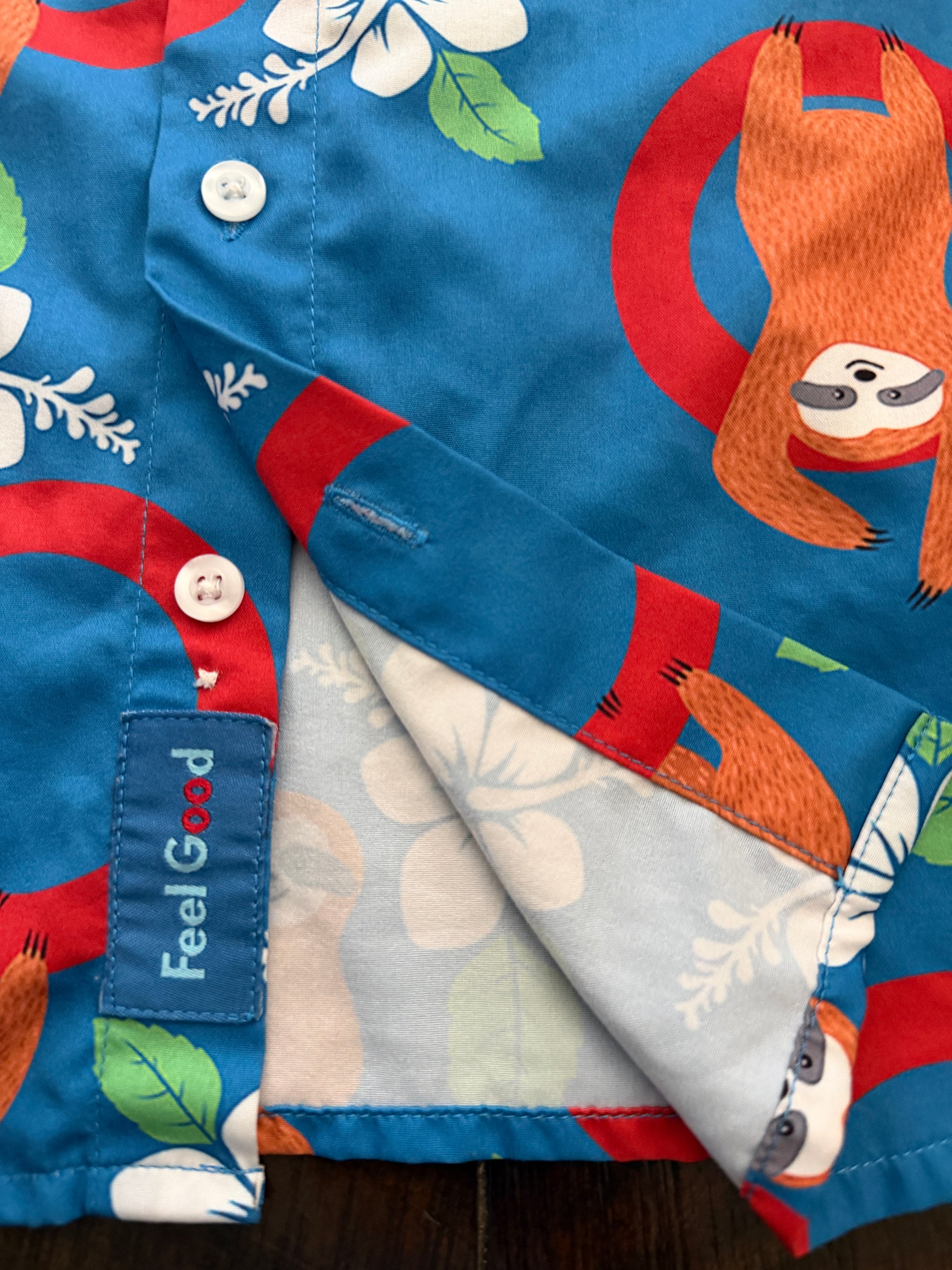 Blue Swinging Sloth Hawaiian Shirt