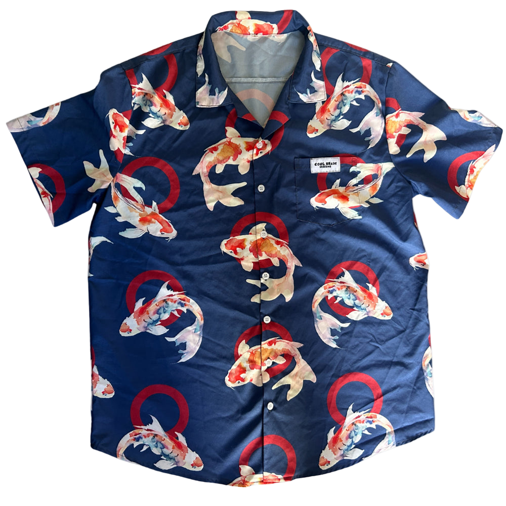 Phishy Koi - Bright Hawaiian Shirt with Koi Fish