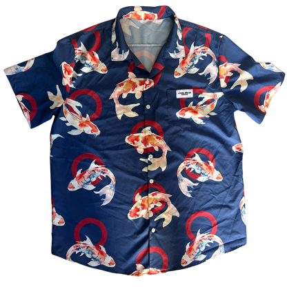 Phishy Koi - Bright Hawaiian Shirt with Koi Fish
